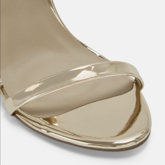 MISSGUIDED gold strappy barely there heels - Picture 4 of 4